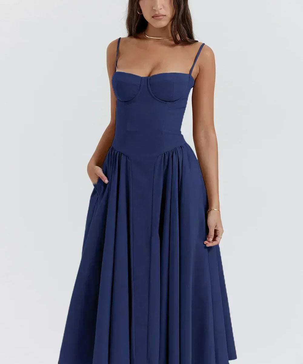 Victoria București | Rochie Bustieră Midi Fără Mâneci