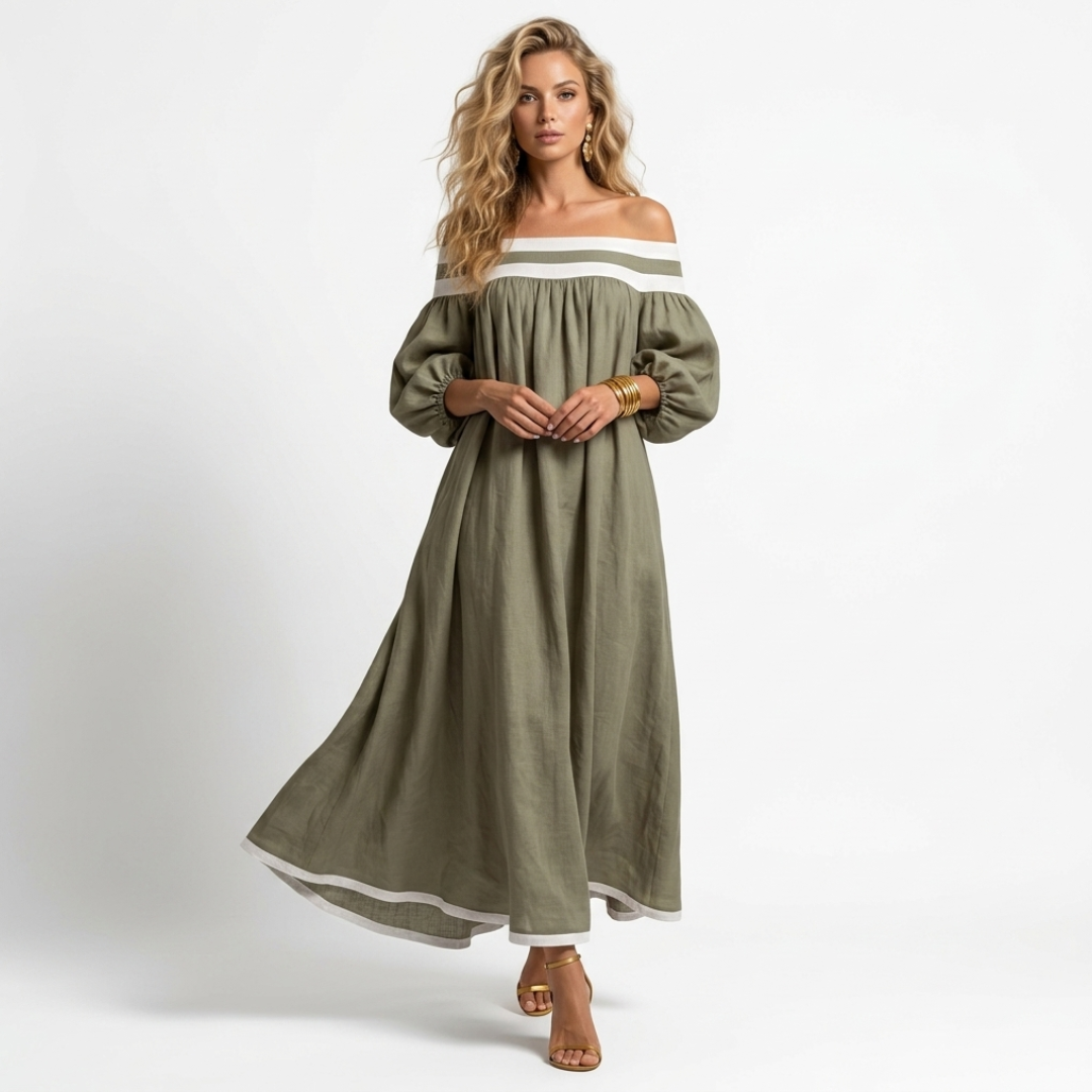 Aspasia - Rochie Lungă cu Croială Confortabilă