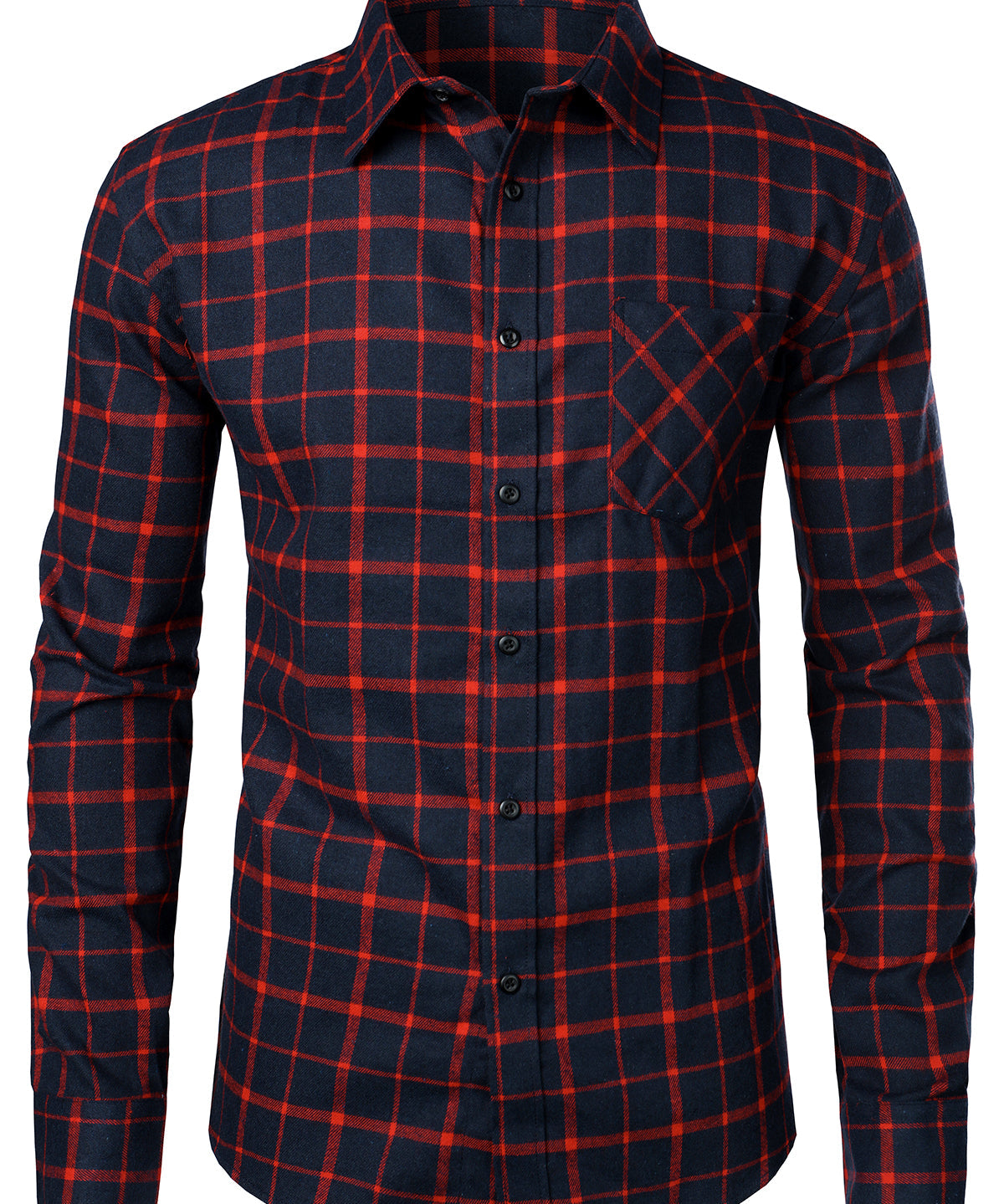 Cămașă Clasică din Flanel cu Model în Carouri