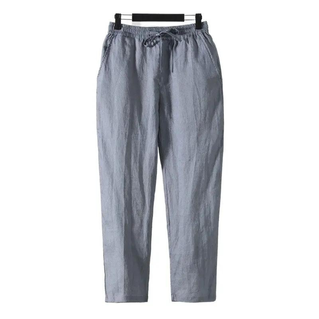 Fez - Pantaloni din In (Croială Dreaptă)
