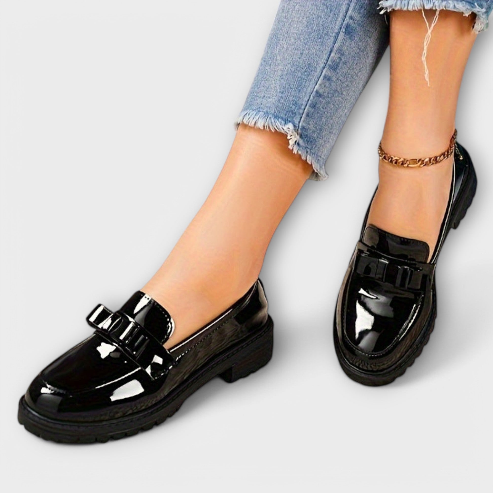 Karolína Elegante Pantofi Mocasinin Lacuiți cu Fundiță Premium