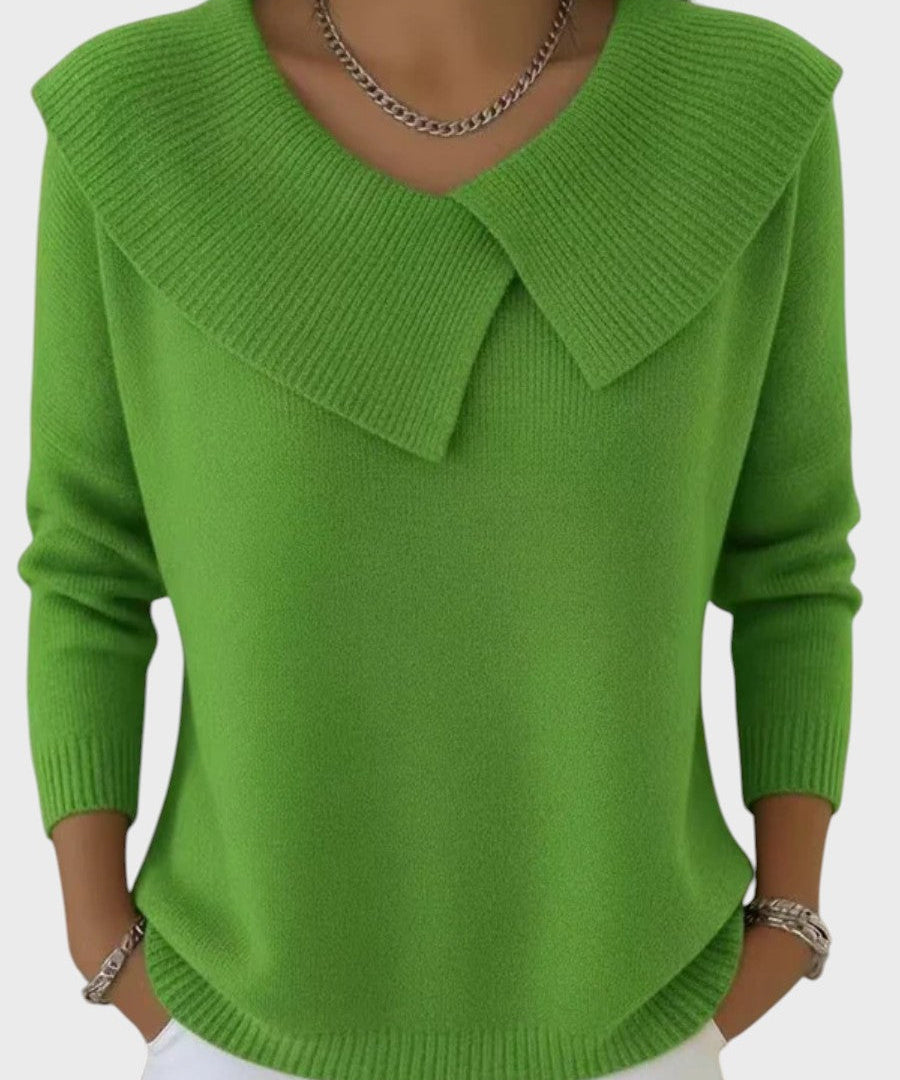 Barbora | Pulover Tricotat Elegant cu un Guler Distinctiv