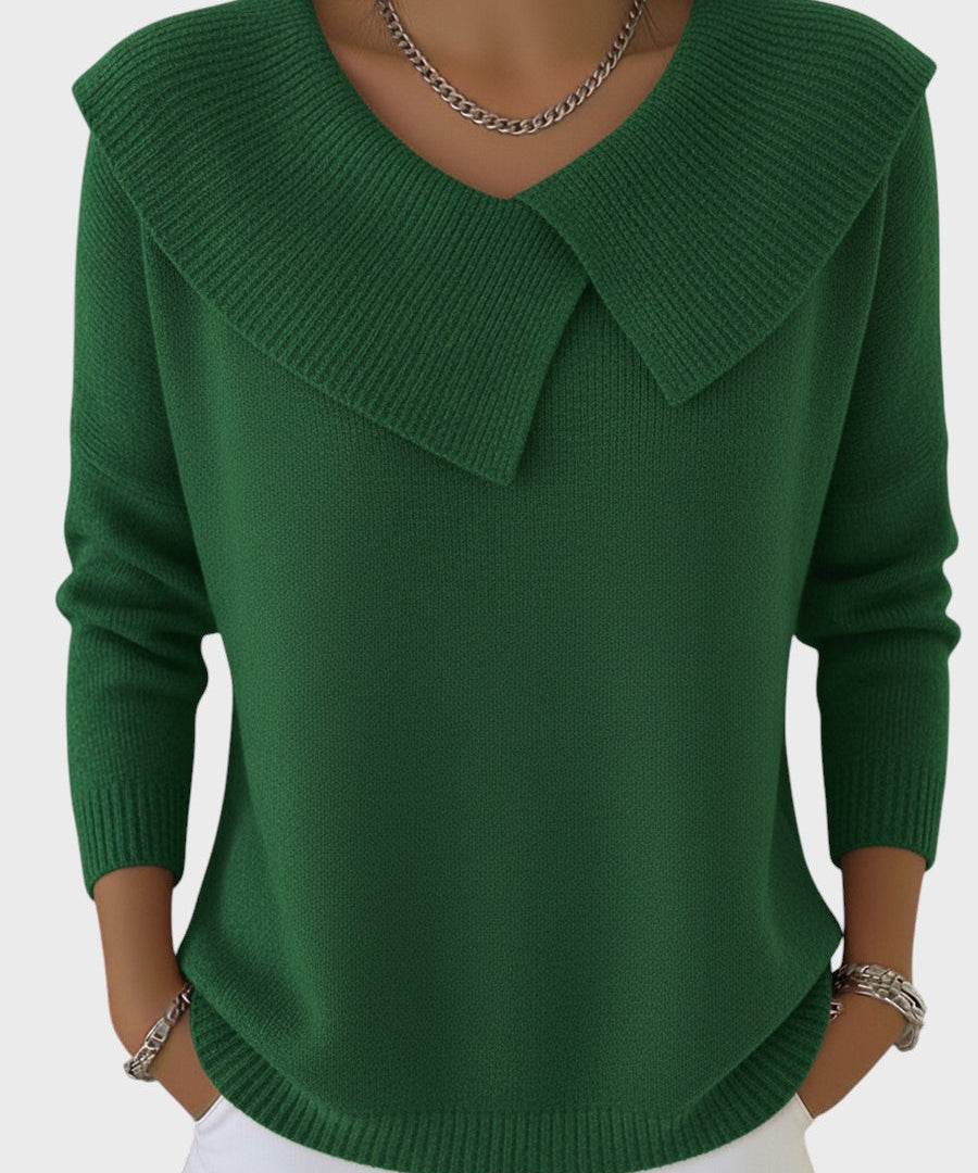 Barbora | Pulover Tricotat Chic cu Guler
