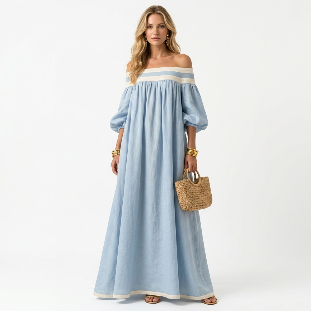 Aspasia - Rochie Lungă cu Croială Confortabilă