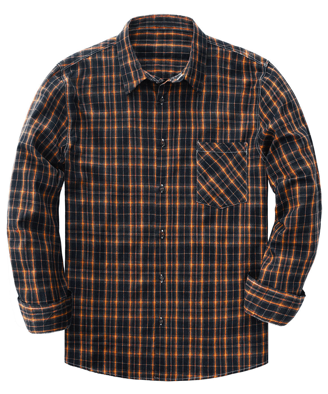 Cămașă Casual Retro în Carouri cu Mâneci Lungi pentru Bărbați