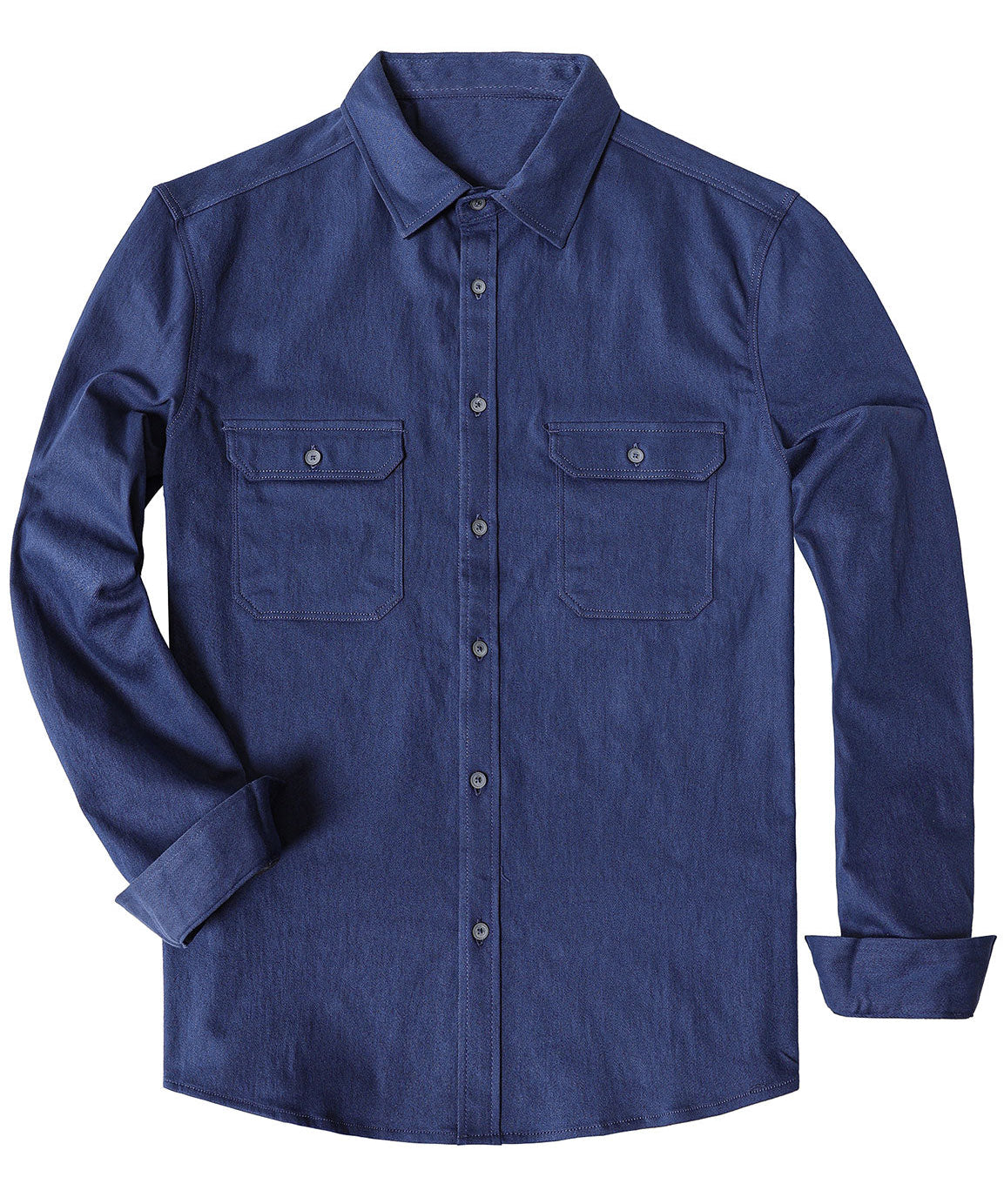 Cămașă din Denim cu Nasturi și Mâneci Lungi pentru Bărbați