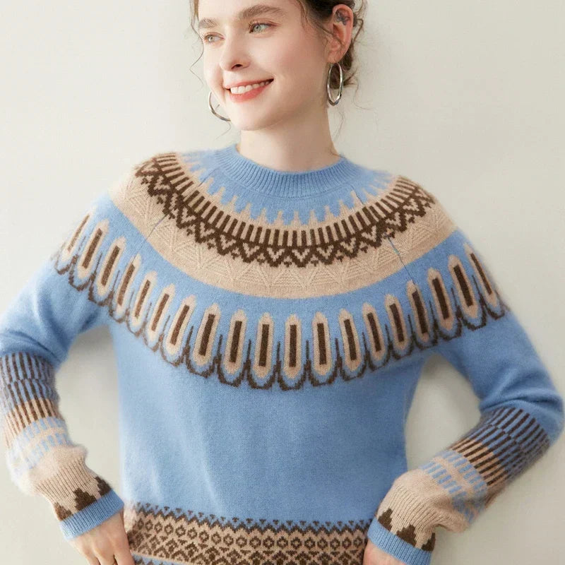 Isla Pulover Fair Isle din Cașmir