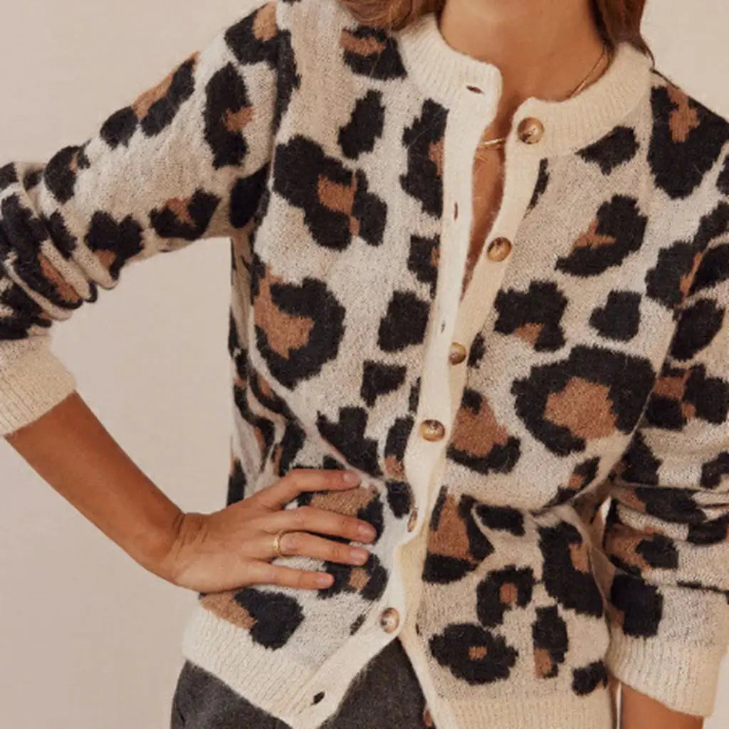 Chloé | Cardigan cu Print Leopard