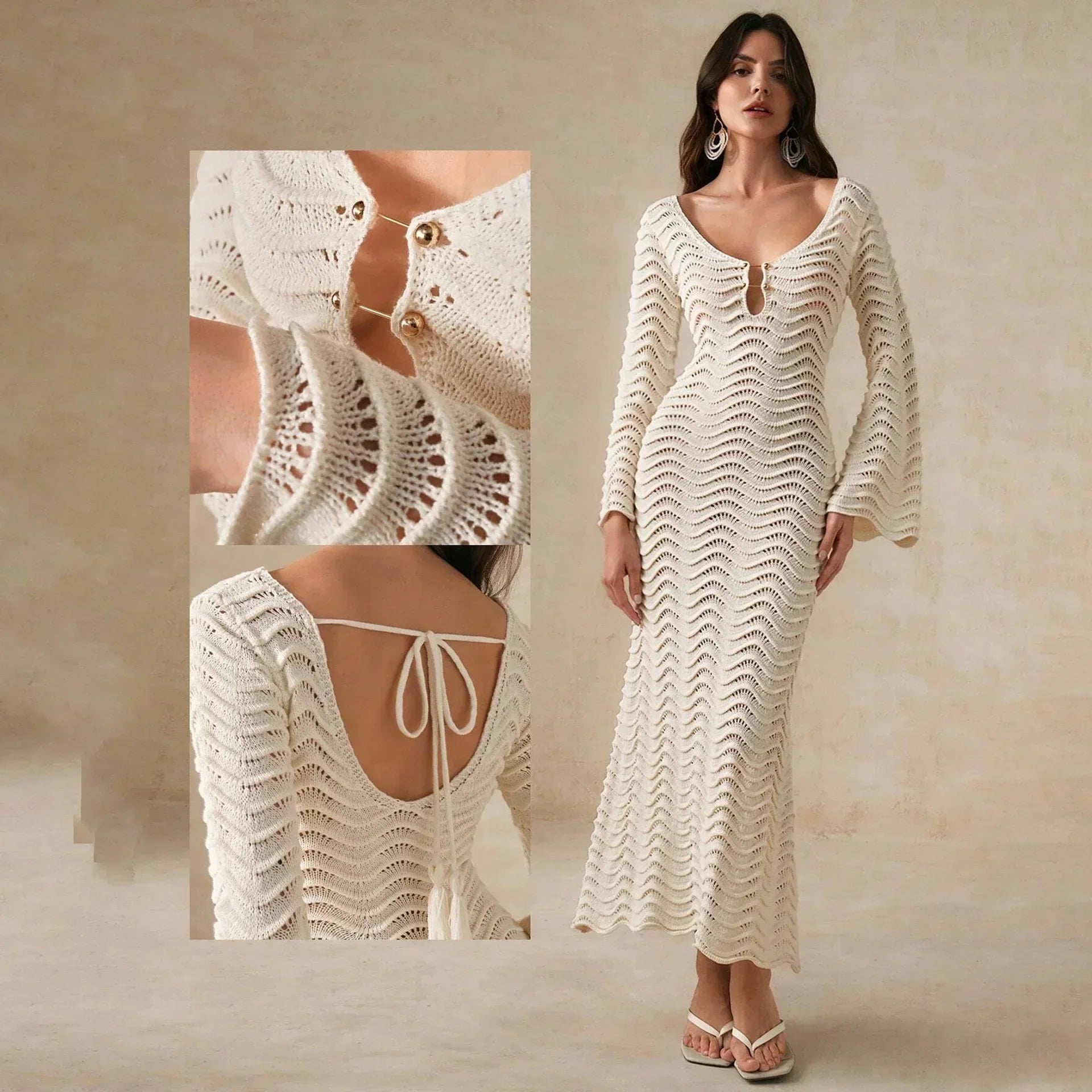 Rochie Alessia Tricotată Deschis