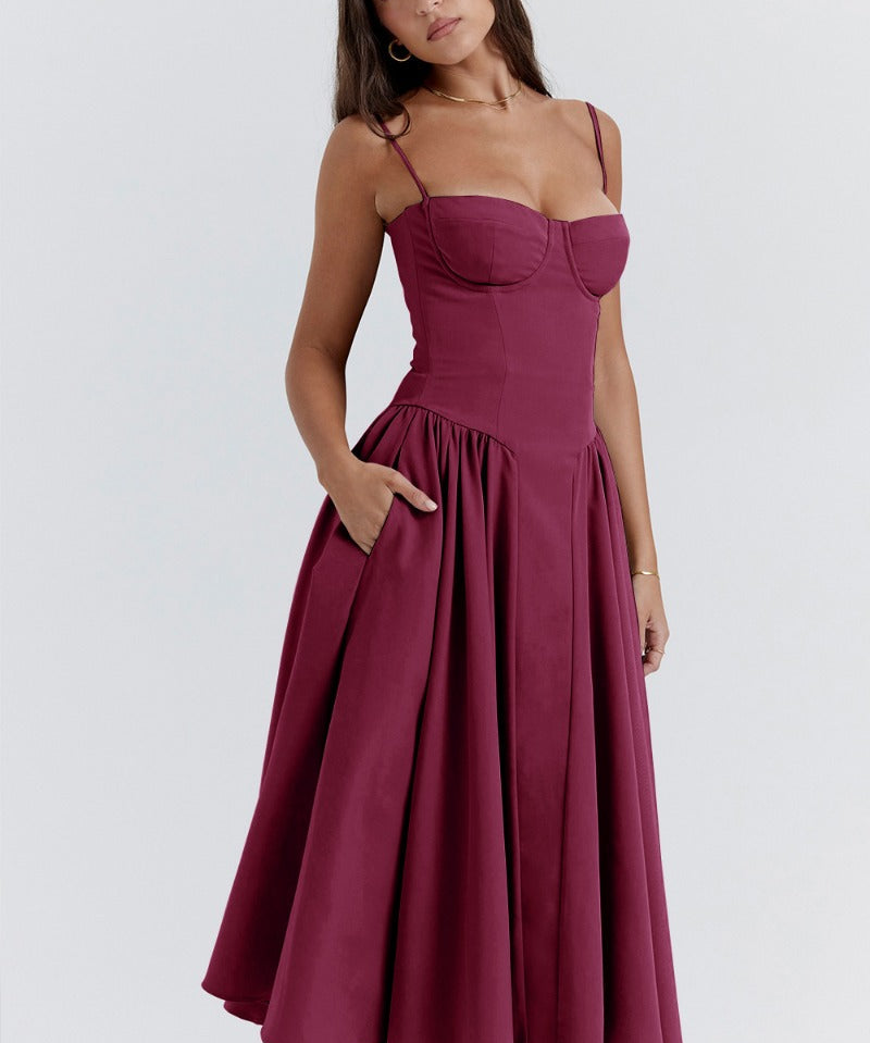 Victoria București | Rochie Bustieră Midi Fără Mâneci