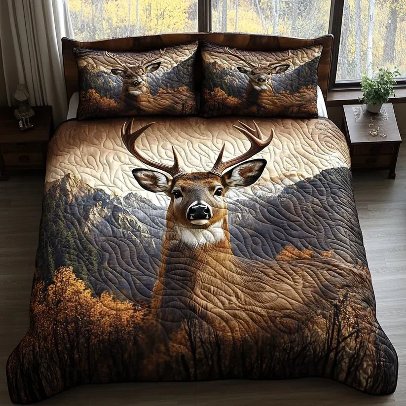 Set de pat matlasat din 3 piese - Animale din pădure