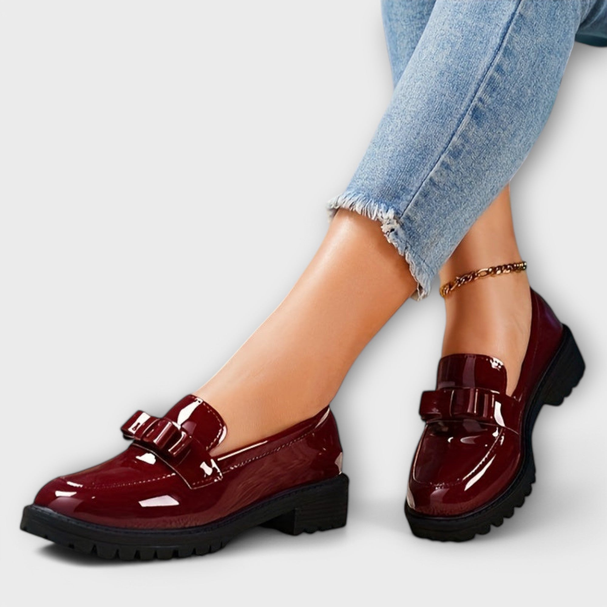 Karolína Elegante Pantofi Mocasinin Lacuiți cu Fundiță Premium