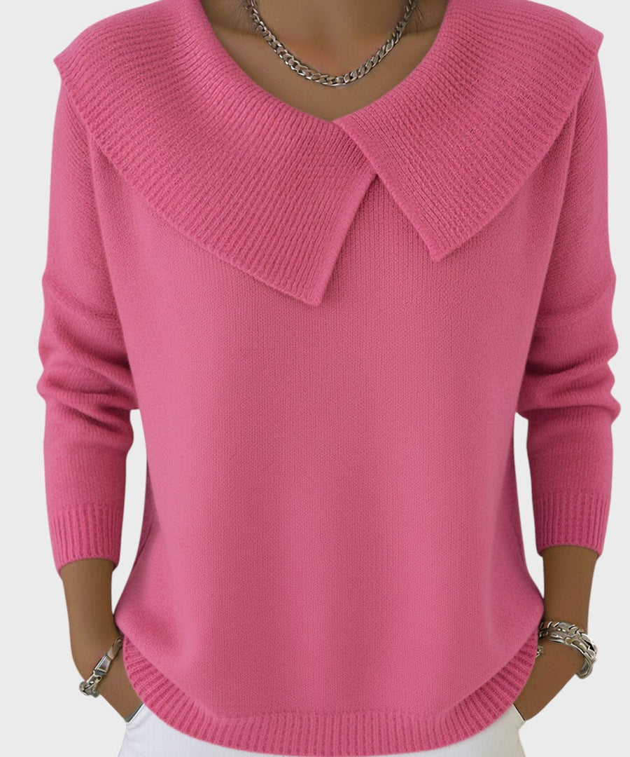 Barbora | Pulover Tricotat Chic cu Guler