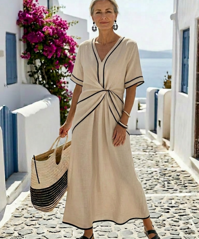 Auriane | Rochie Midi cu Talie Încrețită