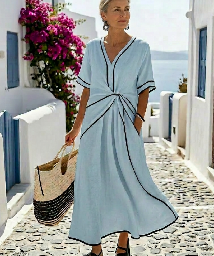 Auriane | Rochie Midi cu Talie Încrețită