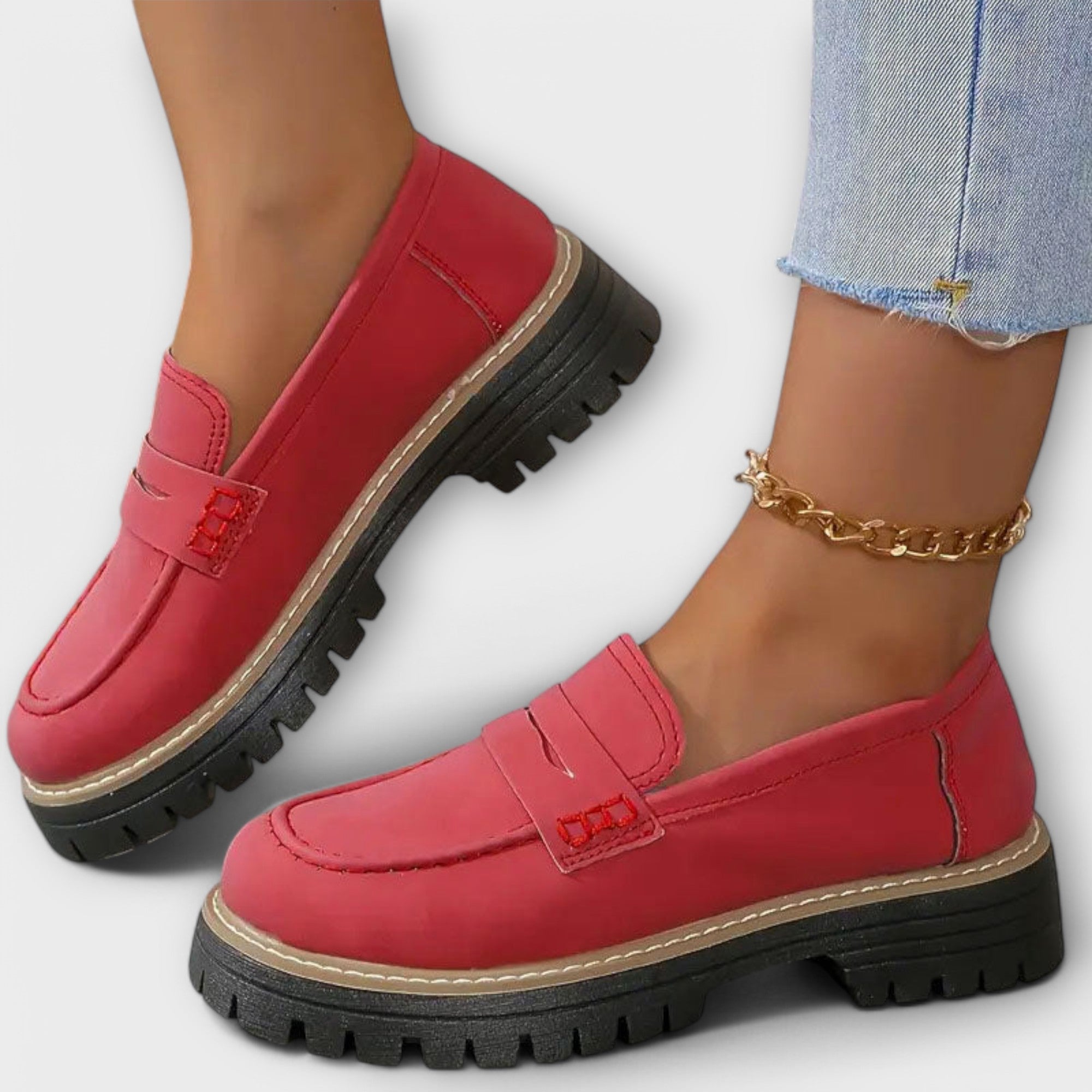 Kristýna Mocasini elegante clasice urbane din piele întoarsă